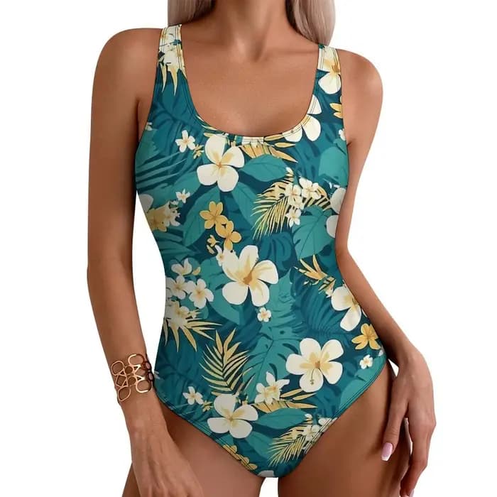 Maillot de bain une pièce à motif hawaïen pour femmes