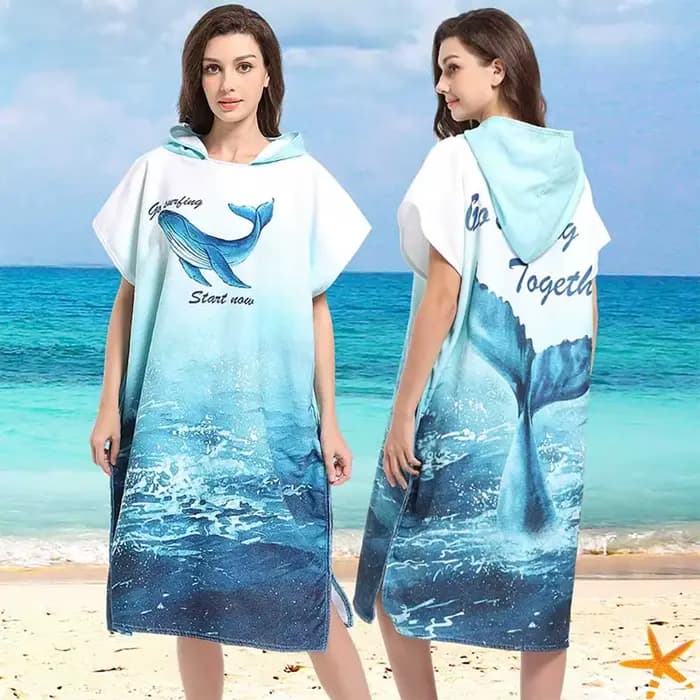 Poncho de surf absorbant l'eau avec capuche
