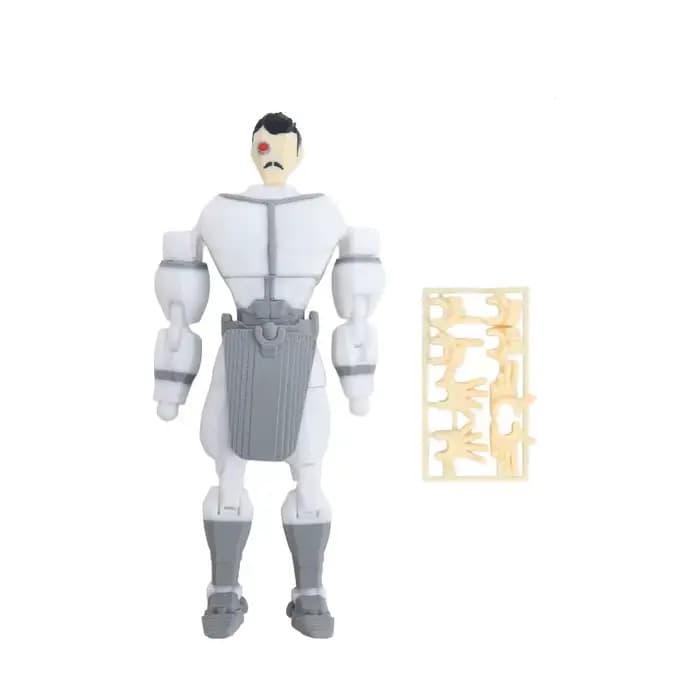 Figurine de héros invincible à articulations mobiles imprimée en 3D, style rayé, avec marque de prisonnier polyvalente, pour décoration de bureau et cadeau