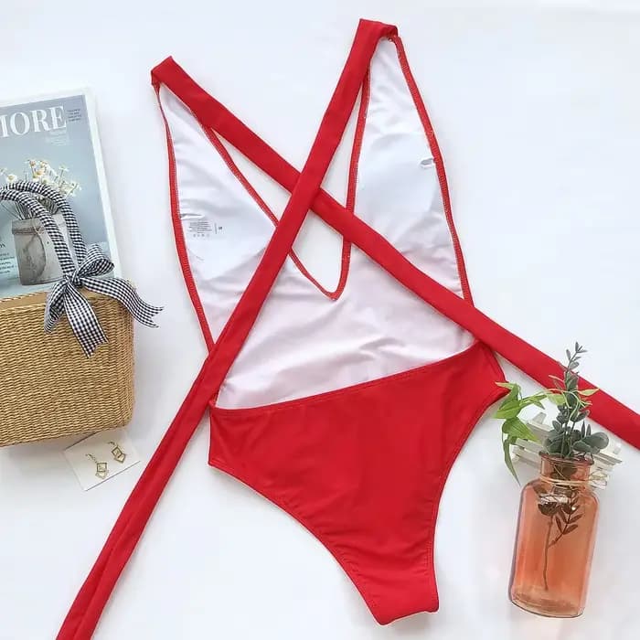 Maillot de bain une pièce rouge sexy 2026 pour femme