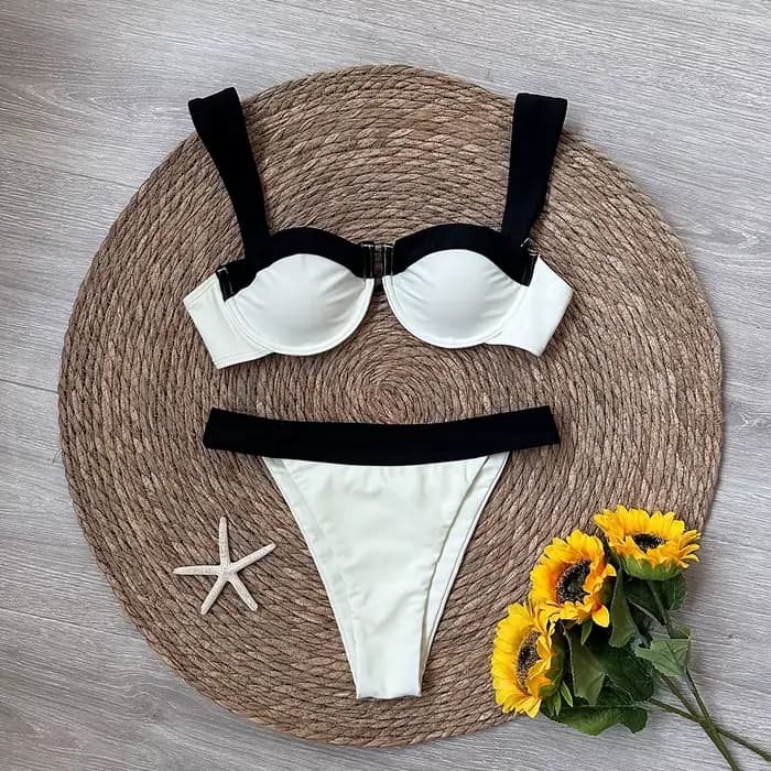 Sexy Micro Mujer noir Bikini 2024 Bikini ensemble femmes maillots de bain maillot de bain pour femme brésilien Biquini maillot de bain solide maillots de bain