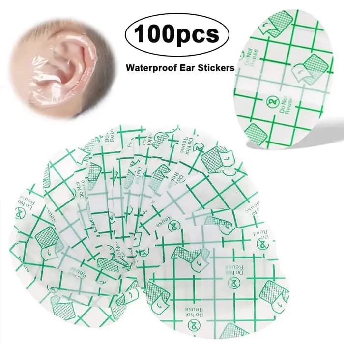 100 pièces/lot de patchs d'oreille imperméables pour bébé, pour le bain et la natation, soin des oreilles des nourrissons et nouveau-nés, patchs d'oreille transparents pour l'allaitement, fournitures