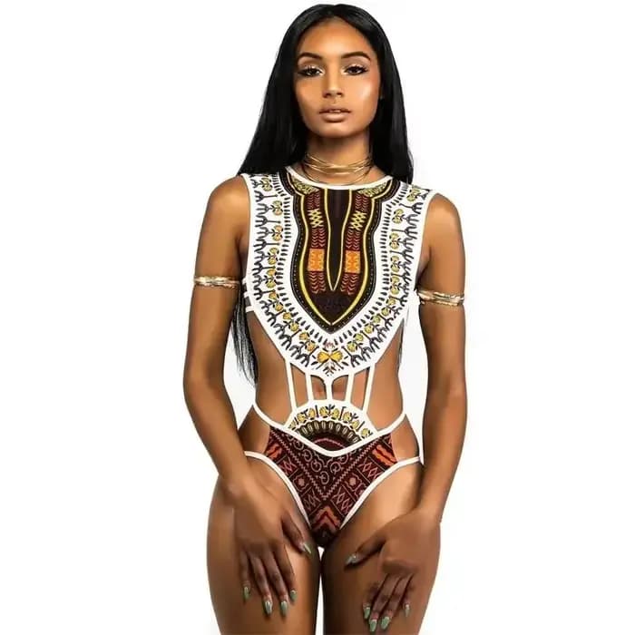 Maillot de bain une pièce imprimé africain Dashiki, culotte taille haute, trikini, tanga, monokini, style brésilien, pour femmes, vêtements de plage, 2023