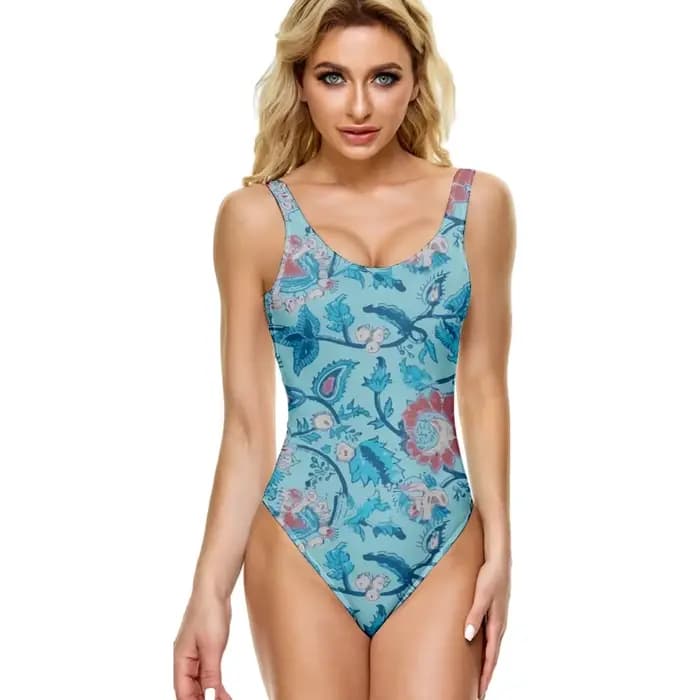 Maillot de bain une pièce Audacieux Dahlia fleurs décontracté ventre contrôle plage costier grand-mère maillots