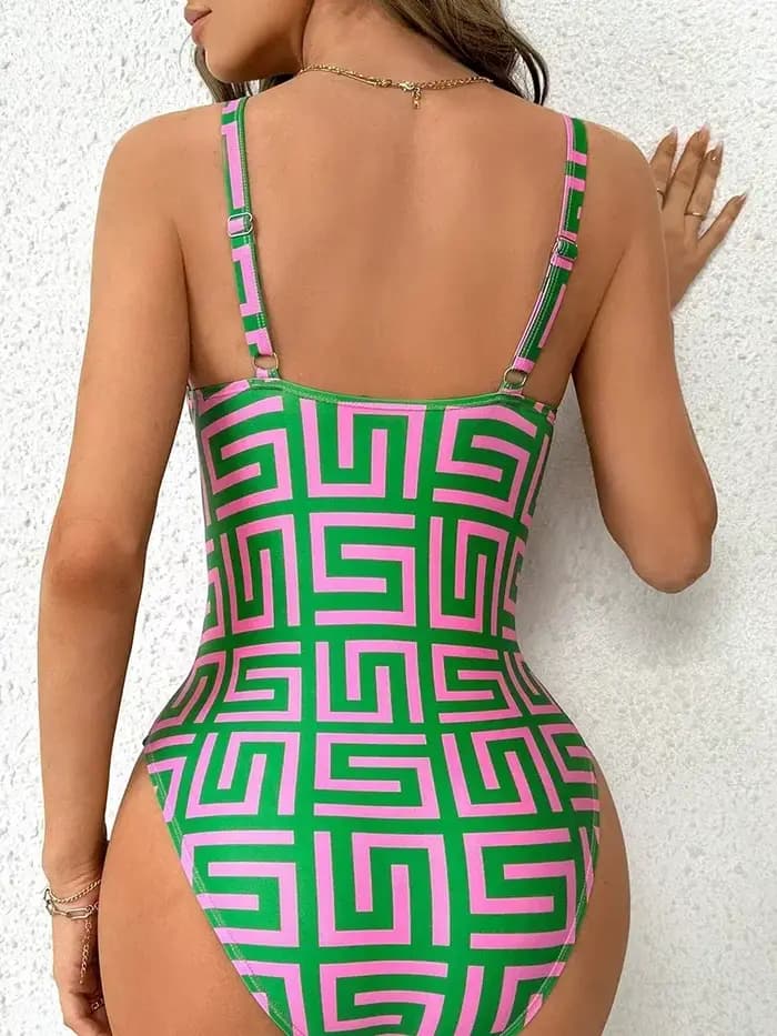 Maillot de bain une pièce imprimé rétro
