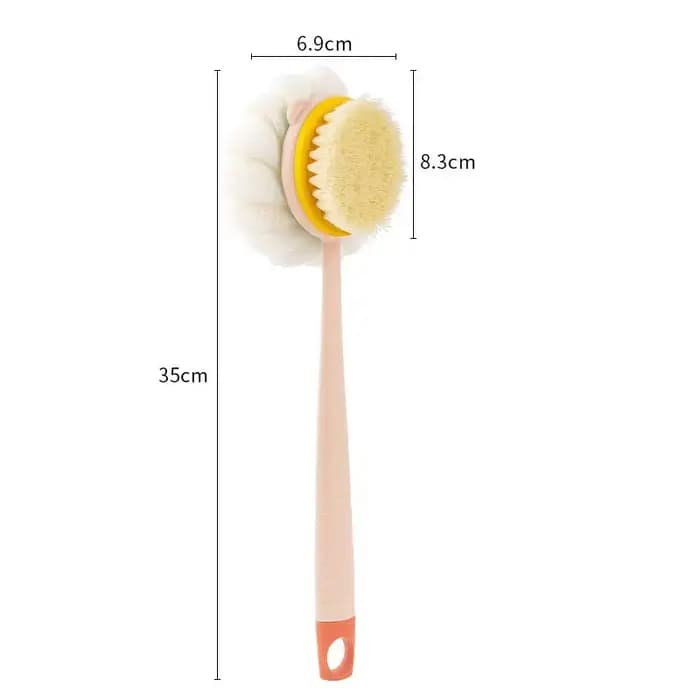 Brosse de douche exfoliante pour le dos à long manche avec éponge en maille douce pour femmes, pour le bain et le massage