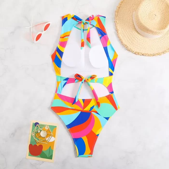 Maillot de bain une pièce color block 2026