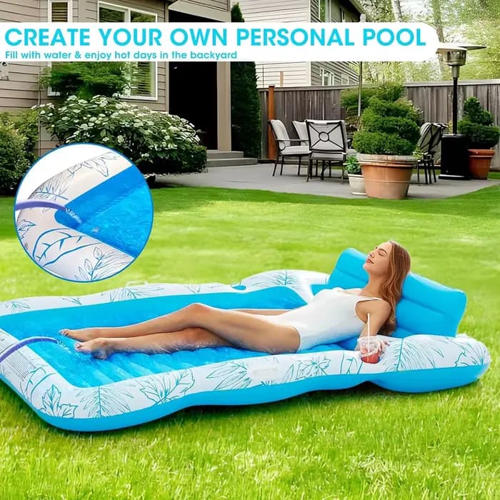 Chaise longue gonflable de piscine de bronzage
