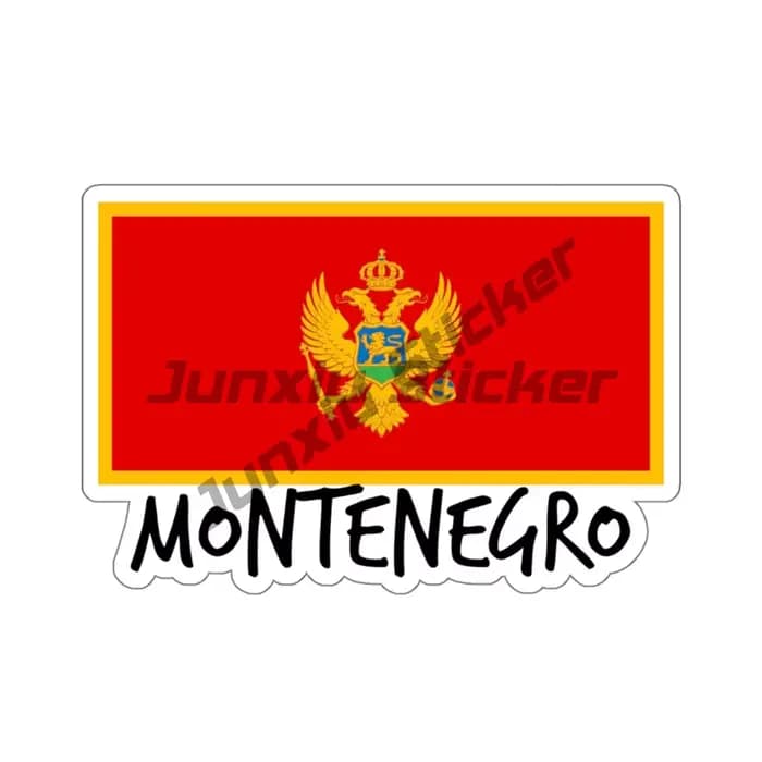 Autocollant ovale MNE avec drapeau de la carte du Monténégro, silhouette, blason, Code de pays, décoration en vinyle imperméable pour pare-chocs SUV
