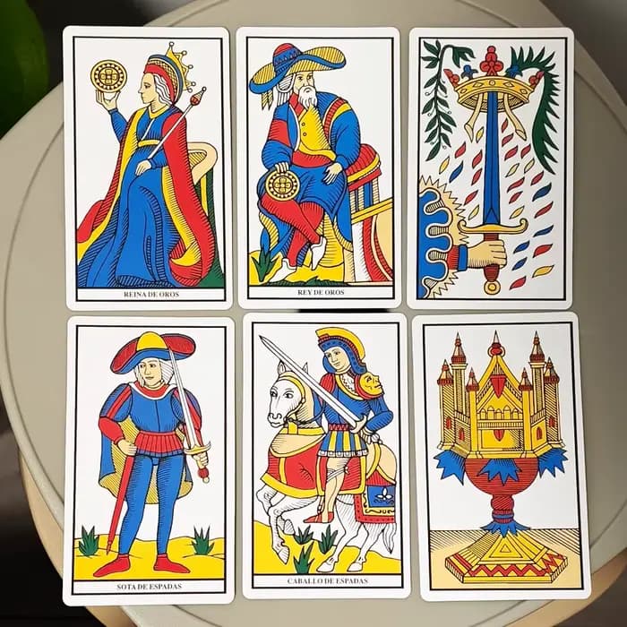 78 cartes De Tarot basées sur le système De Marseille El Tarot De Marsella (édition espagnole) 10.3*6 cm