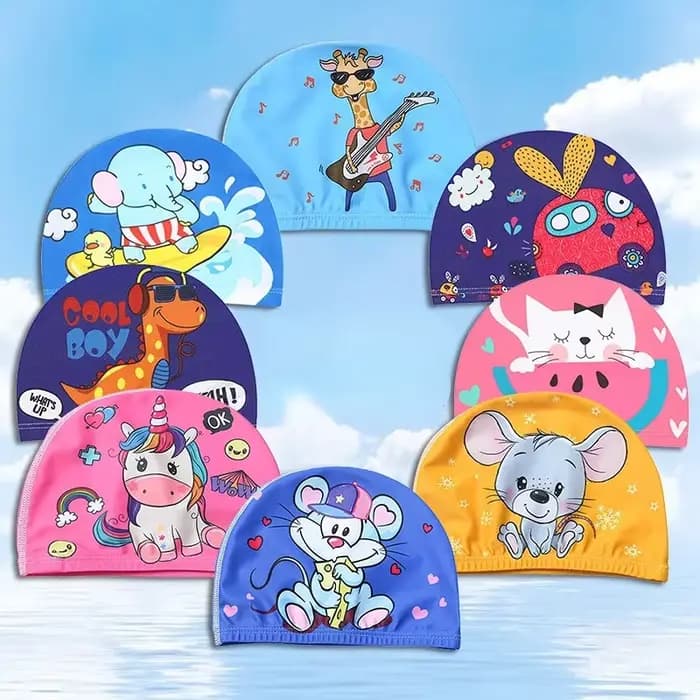 Bonnet de natation en tissu élastique pour enfants