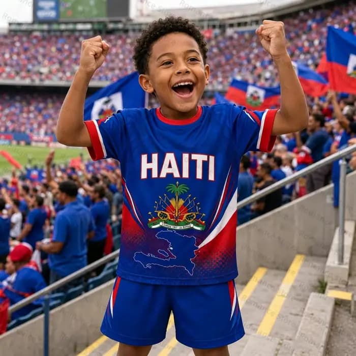 Ensemble de maillots de football d'Haïti 10 # Tenue de football respirante pour homme et femme, ensemble maillot et short d'entraînement