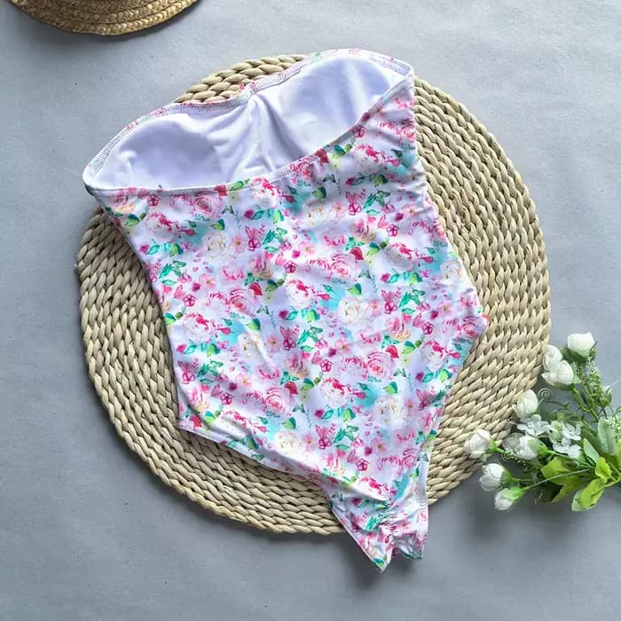 Maillot de bain une pièce imprimé banrib, sexy, sans bretelles, élégant, monokini, pour femmes, vêtements de plage, nouvelle collection 2024