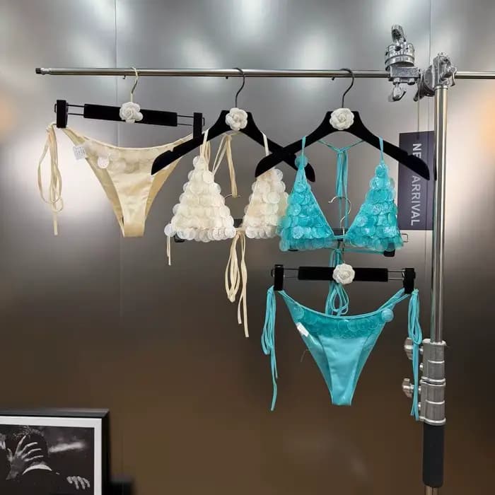 Nouveau maillot de bain deux pièces en sequins de luxe pour femmes