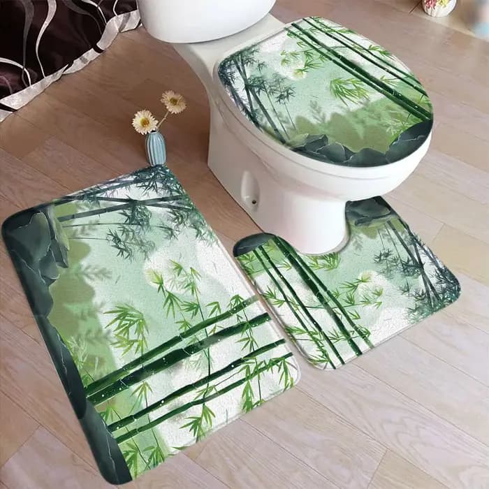Ensemble de polymères de bain en bambou vert