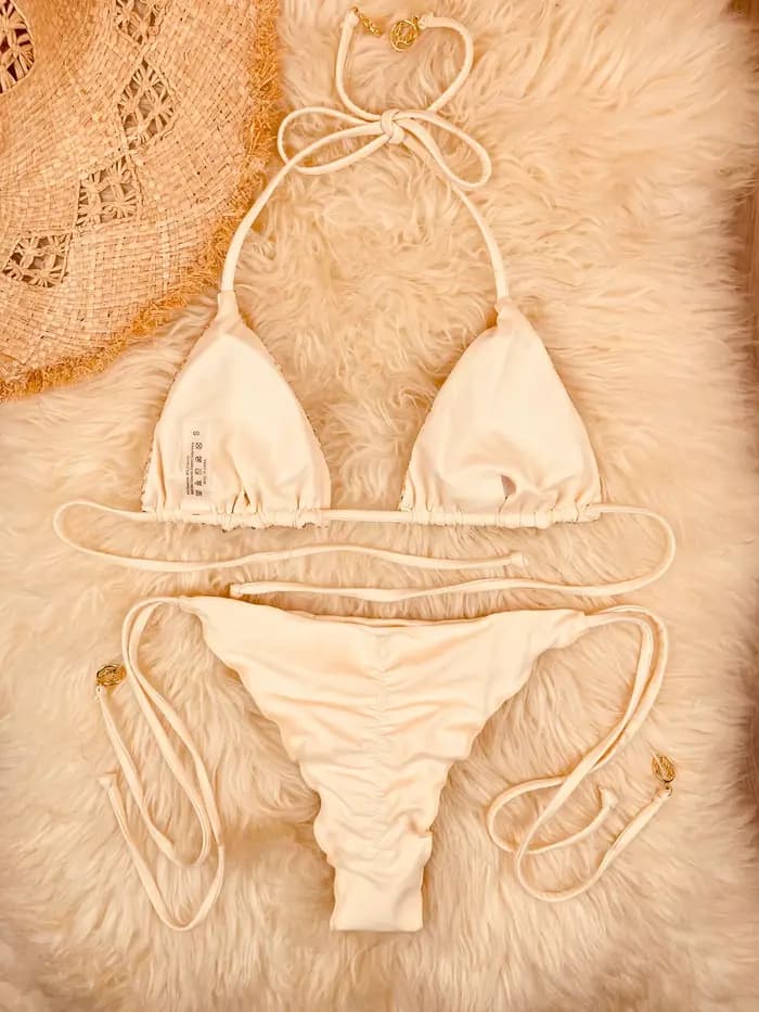 Maillot de bain bikini scintillant à paillettes pour femme, tailles S-L, ensemble deux pièces brésilien, collection 2026