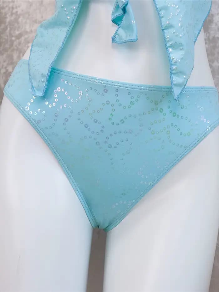 Nouveau Maillot de Bain Femme Deux Pièces S-XL, Tankini Halter avec Étoile Métallique, Ensemble Bikini M46