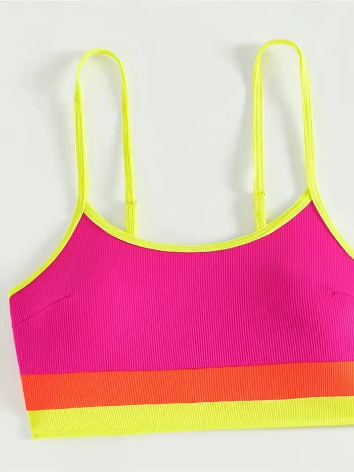 Ensemble bikini côtelé taille haute pour femme – Maillot de bain deux pièces coupe