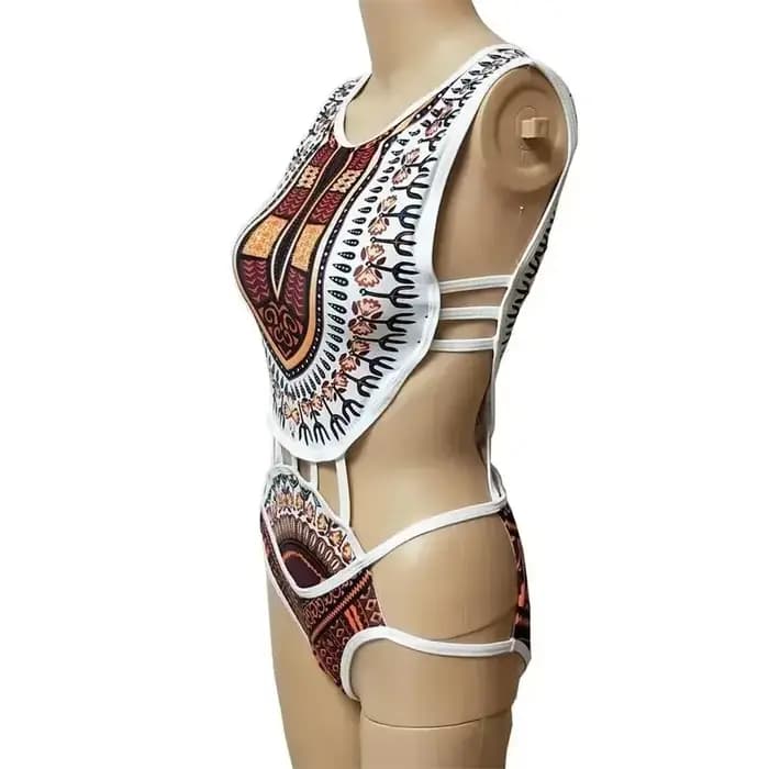 Maillot de bain une pièce imprimé africain Dashiki, culotte taille haute, trikini, tanga, monokini, style brésilien, pour femmes, vêtements de plage, 2023