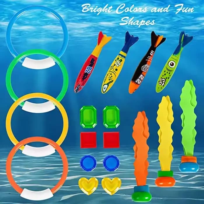 Jouets de plongée avec fermeture respiratoire, ensemble de jouets sous-marins d'entraînement, piscine pour enfants, chasse au trésor, anneau d'eau, jouets en diamant pour enfants