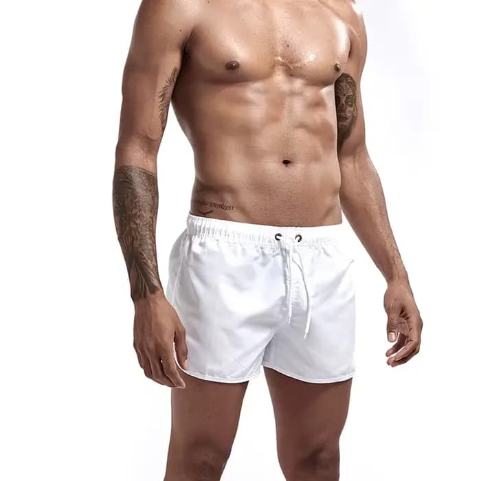 Short de bain noir pour homme, maillot de bain, proximité, cordon de serrage, document solide, séchage rapide, course à pied, piscine, classique, sport décontracté, été