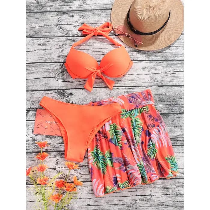 Cikini-Ensemble de bikinis push-up à imprimé tropical pour femme