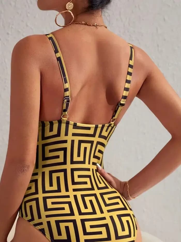 Maillot de bain une pièce imprimé rétro
