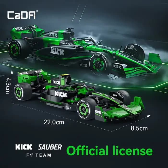 CaDA 2024 MOC Sauber F1 Team C44 formule 1 (F1) voiture de course blocs de construction de voiture de sport cadeau de vacances jouet de bloc de construction pour enfants