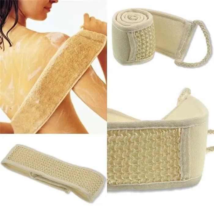 Loofah-Brosse de bain double face pour le dos, épurateur de soins du corps, serviette longue, fournitures pour la peau, Q6H5