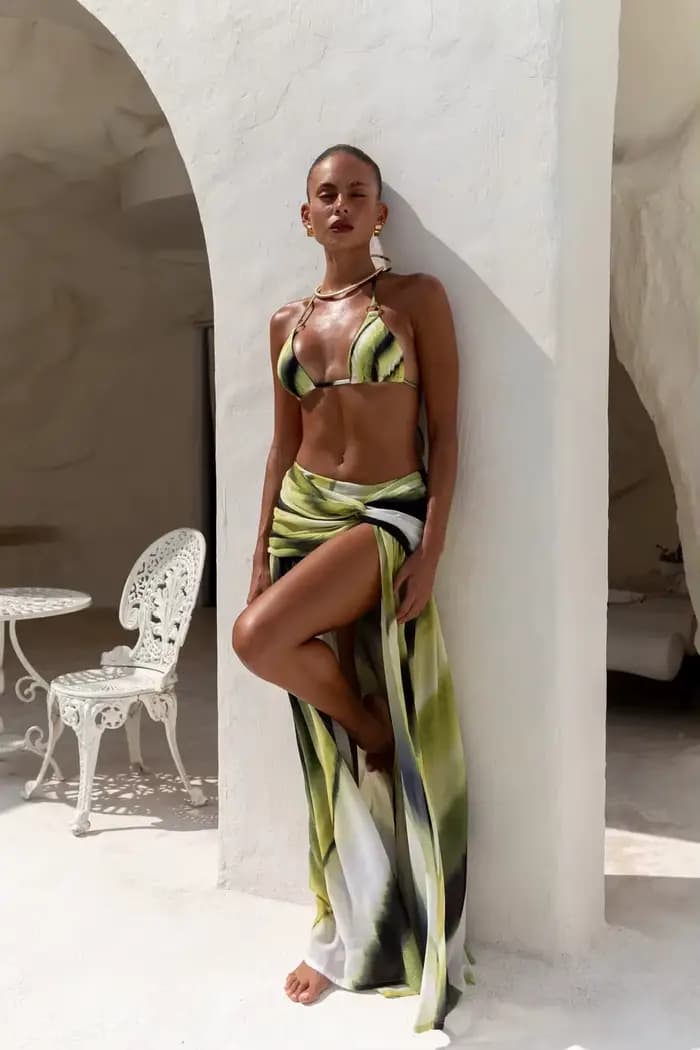 SEAURAL 2026 Nouveau Ensemble Bikini Sexy 3 Pièces à Lacets avec Cache-Maillot de Bain Femme String Maillot de Bain Biquini Tenue de Plage