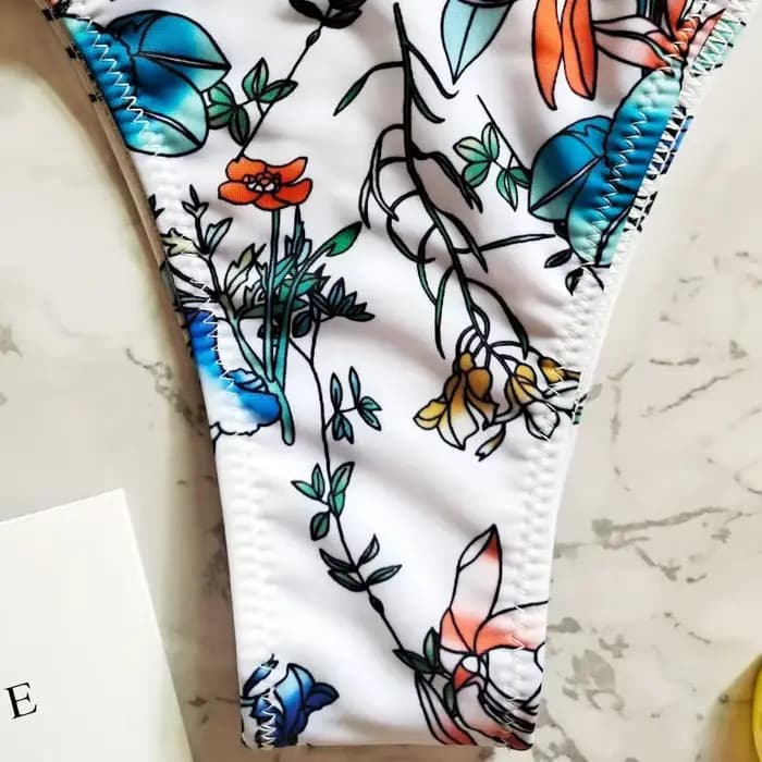 Nouveau imprimé fleuri brésilien Bikini bas femmes maillots de bain taille haute Sexy V string maillot de bain maillot de bain femmes maillots de bain femmes