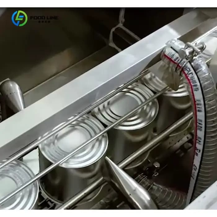 Boîte de thon entièrement automatique, équipement de nettoyage d'eau chaude pour aliments pour animaux de compagnie, Machine de lavage et de séchage de bouteilles en verre avec stérilisation UV