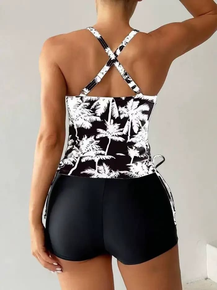 Maillot de bain deux pièces tankini imprimé pour femme 2026 – Tenue de plage XXL