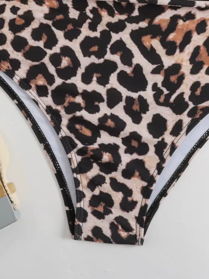 8-12 ans fille maillot de bain été imprimé léopard sans manches enfants body barboteuses