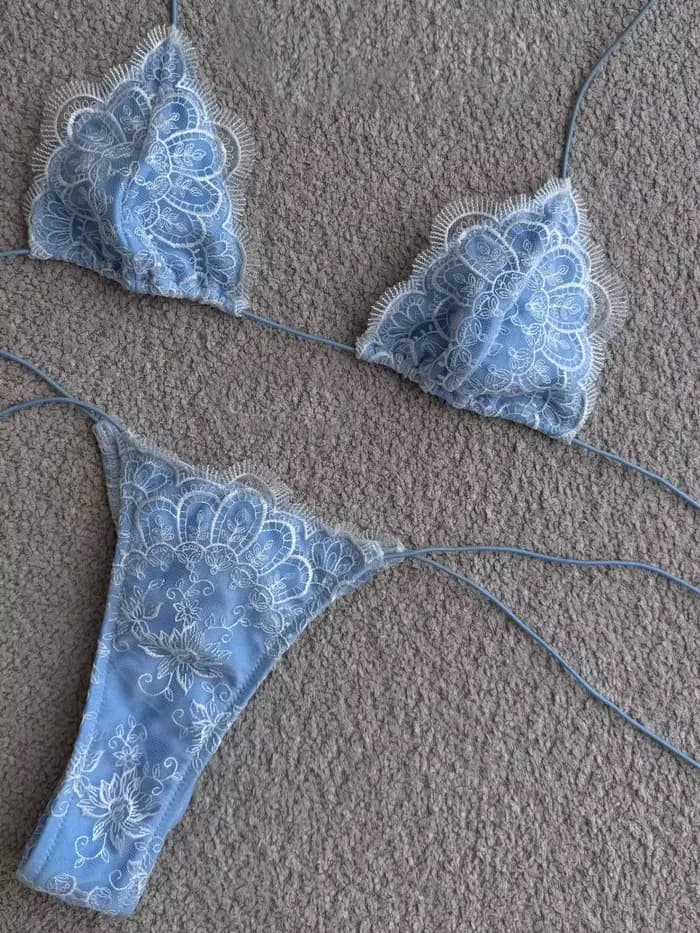 Maillot de bain bikini en dentelle deux pièces pour femme
