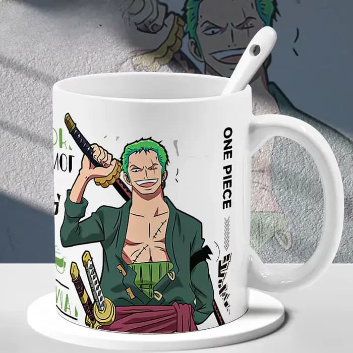 Nouvelle tasse à café en céramique One Piece Kawaii, avec des personnages de dessins animés Luffy, Chopper, Zoro, Usopp, pour les fêtes