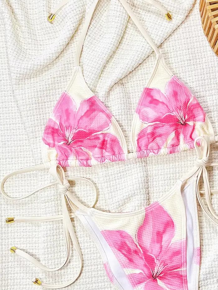 Sexy rose imprimé fleuri Bikini ensemble femmes été Push Up Micro maillot de bain 2025 brésilien plage