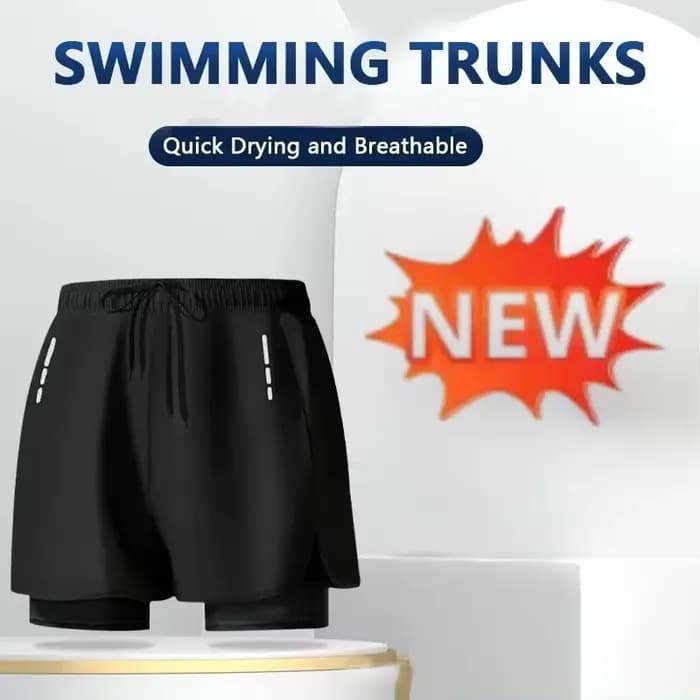 Shorts de bain pour hommes à séchage rapide avec doublure de compression pour la plage, la piscine, la course à pied et la salle de sport