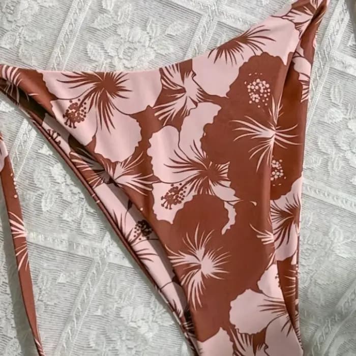 Bikini d'été pour femmes, amincissant, dissimulant, décontracté, Floral, Durable, haute élasticité, Style vacances, sport, maillot de bain fendu