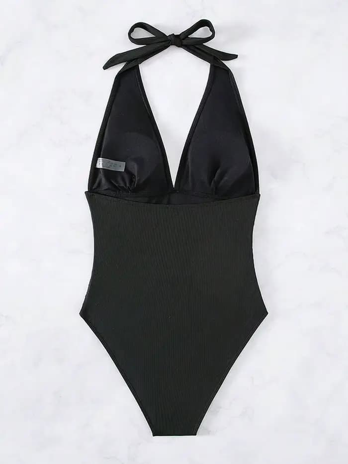 2025 nouveau Sexy col en v profond une pièce maillot de bain pour femmes licou Push Up maillots