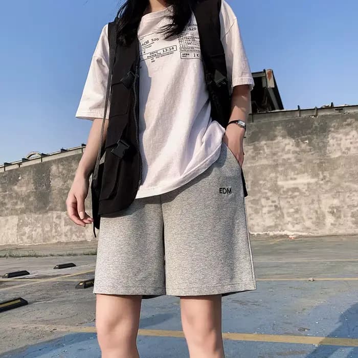 Short brodé de lettres Harajuku pour femmes