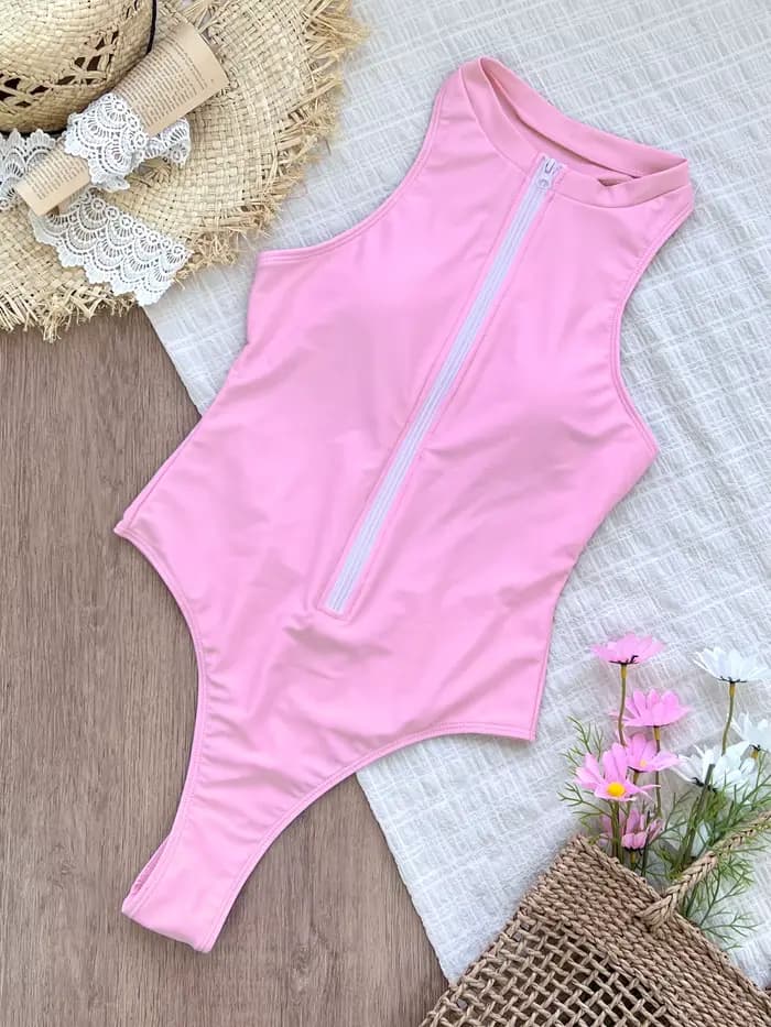 Sexy sans manches une pièce femmes maillot de bain Sport Style Surf maillots