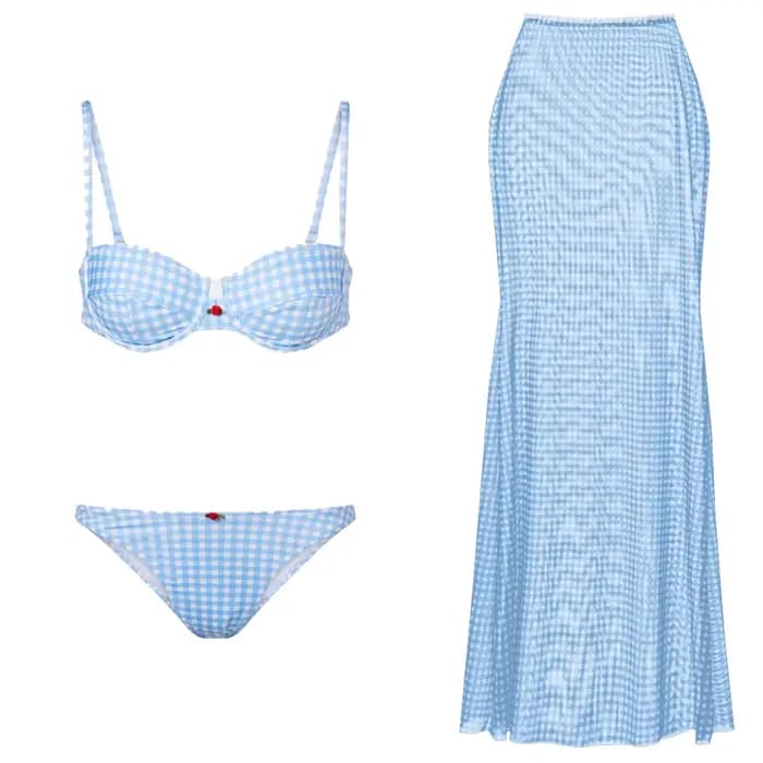 Maillot de bain sexy taille haute avec jupe, bikini, maillot de bain séparé pour femme, maillot de bain à bretelles latérales, tenue de bain