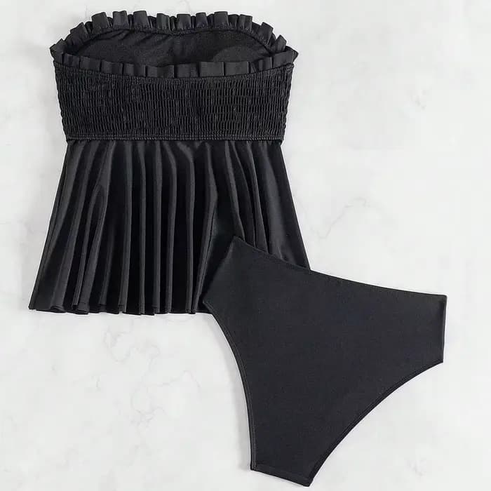 Ensemble Tankini 2 Pièces Uni Grande Taille pour Femme