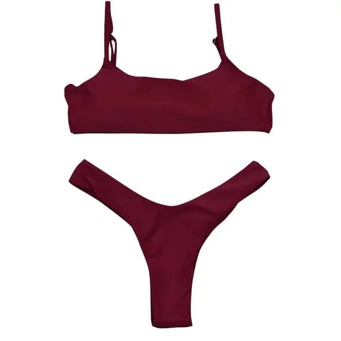 Lefeel 2019 Sexy Bikini ensemble femmes maillot de bain solide