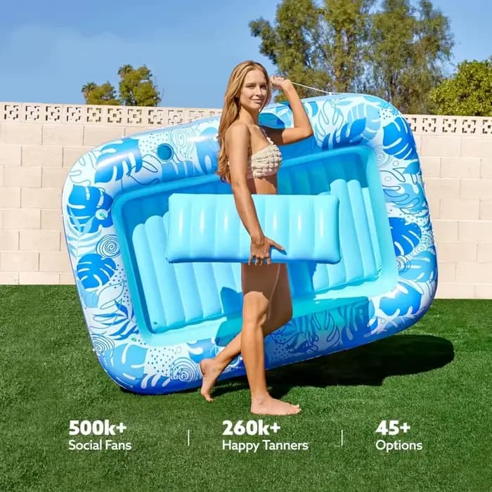 Bain de bronzage gonflable pour adultes, grand lit de bronzage gonflable, lit d'eau gonflable, piscine de repos 177X116cm