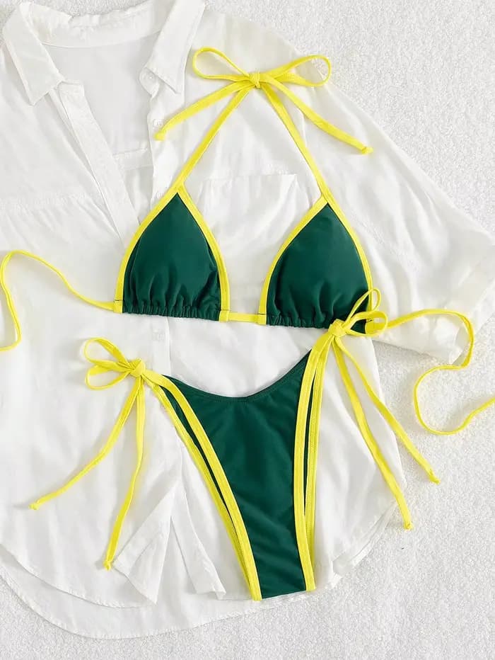 Sexy contraste couleur sépare Micro Bikini 2026 maillot de bain pour femme