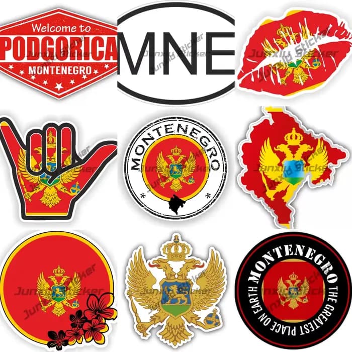Autocollant ovale MNE avec drapeau de la carte du Monténégro, silhouette, blason, Code de pays, décoration en vinyle imperméable pour pare-chocs SUV