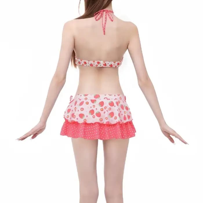 Maillot de bain 2026 imprimé mignon style japonais Kawaii pour filles et femmes, ensemble bikini à volants, maillot de bain de plage