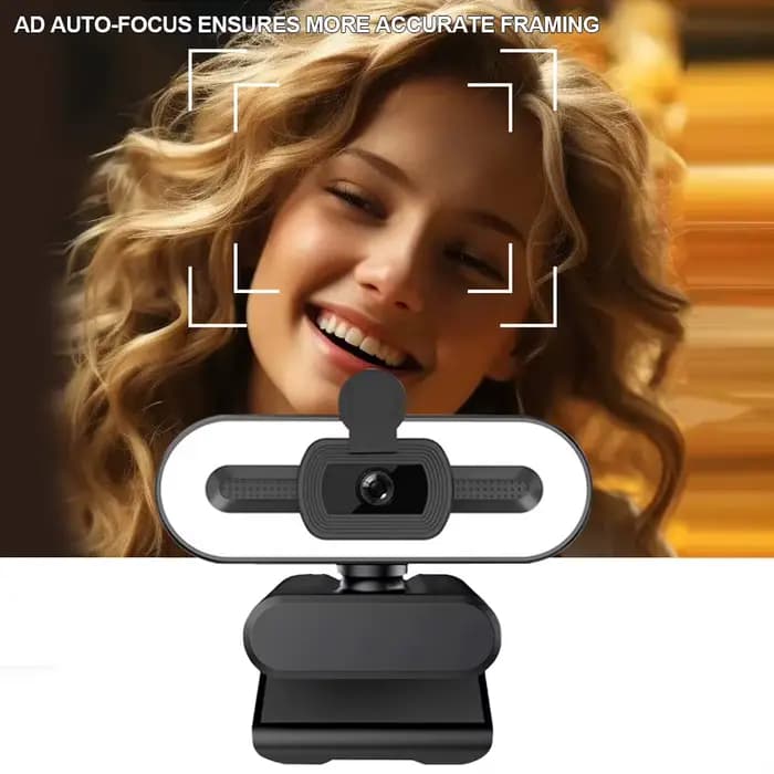 Webcam Full HD 1080P 2K 4K avec Microphone PC portable Webcam à mise au point automatique Streaming en direct diffusion en direct et Webcams lumineuses flexibles